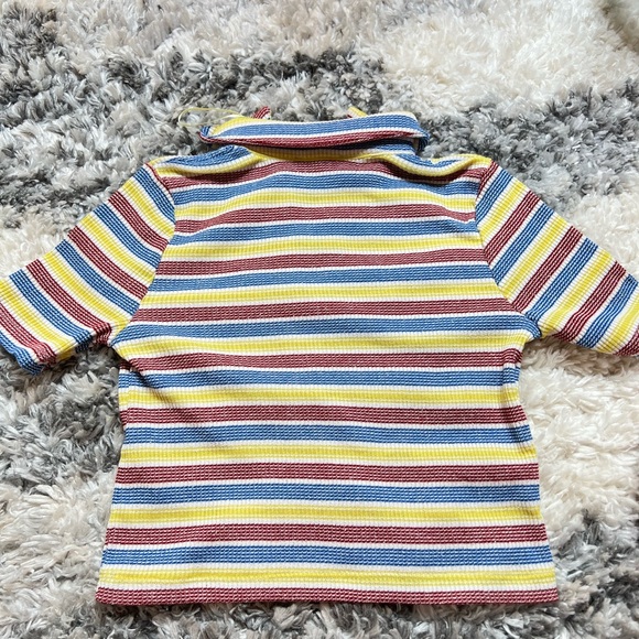Zara Multistripe Cropped Knit Red Yellow Blue Top - Picture 4 of 9